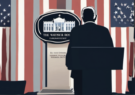 Karoline Leavitt’s White House Exit Sparks Speculation on Replacement — AI-generated editorial illustration