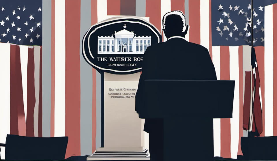 Karoline Leavitt’s White House Exit Sparks Speculation on Replacement — AI-generated editorial illustration