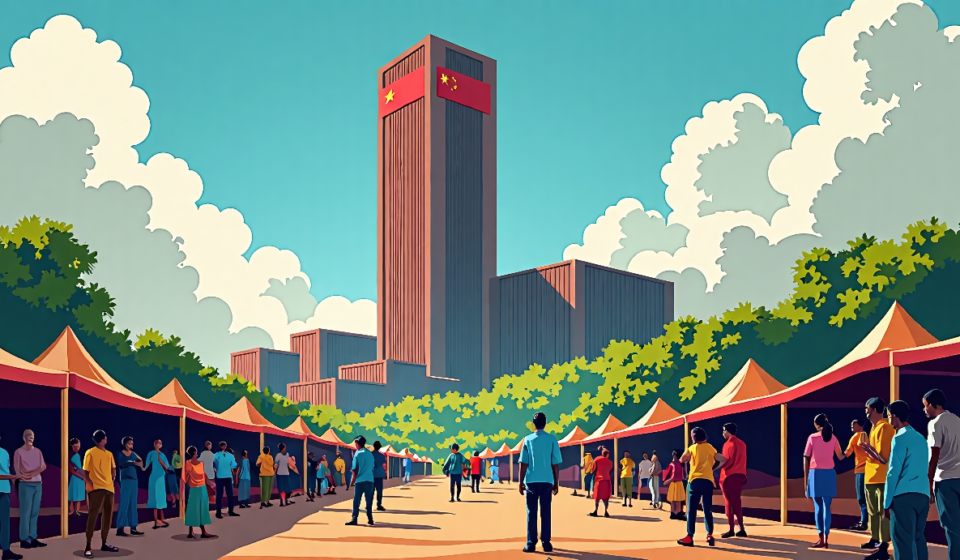 US Counters China as Beijing’s Shock Wave Hits African Economies — AI-generated editorial illustration