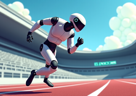 China’s Humanoid Robot Breaks Usain Bolt’s 100‑Meter Record — AI-generated editorial illustration