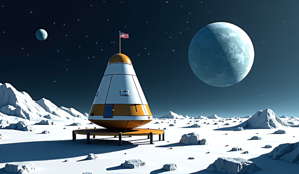 NASA Sets Sights on Lunar South Pole Amid Space Race with China — AI-generated editorial illustration