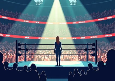 Maddy Morgan Revealed as MJF’s Mystery Woman on AEW Dynamite — AI-generated editorial illustration
