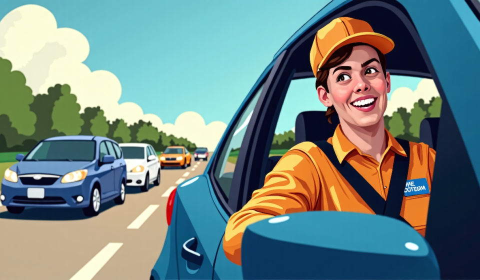 Donut Shop Workers Share Surprising Ride With JD Vance — AI-generated editorial illustration