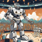 Survivor Star Christian Hubicki on China’s Humanoid Robot Games — AI-generated editorial illustration