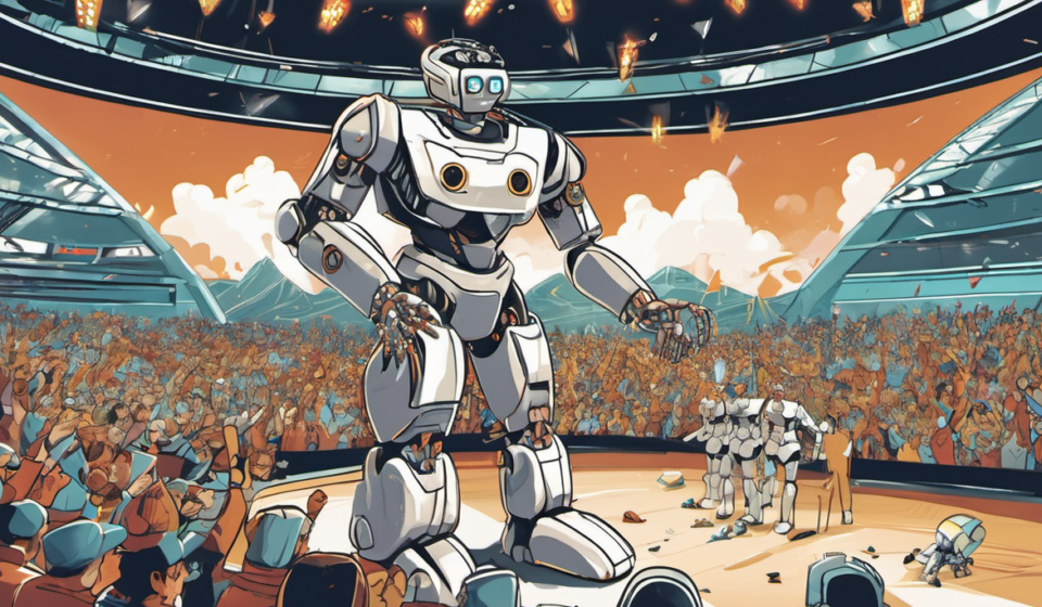 Survivor Star Christian Hubicki on China’s Humanoid Robot Games — AI-generated editorial illustration