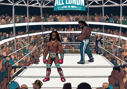 Kofi Kingston & Xavier Woods Set to Debut at AEW All In, Sources Say — AI-generated editorial illustration