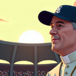 White Sox Gift Pope Leo XIV a Team‑Themed Cap in Chicago — AI-generated editorial illustration