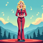 Dolly Parton: From Smoky Mountains to Global Glamour — AI-generated editorial illustration