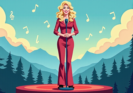 Dolly Parton: From Smoky Mountains to Global Glamour — AI-generated editorial illustration