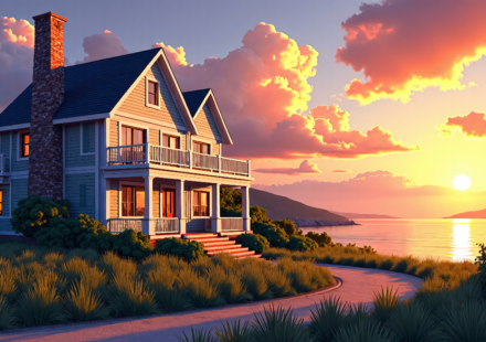 Alec Baldwin Slashes Price to Sell Historic Hamptons Home — AI-generated editorial illustration