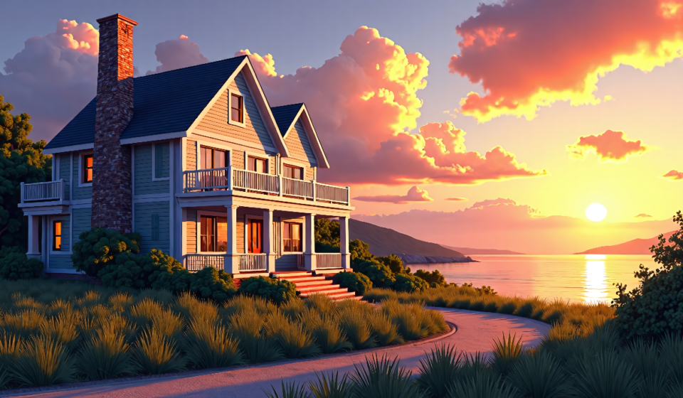 Alec Baldwin Slashes Price to Sell Historic Hamptons Home — AI-generated editorial illustration