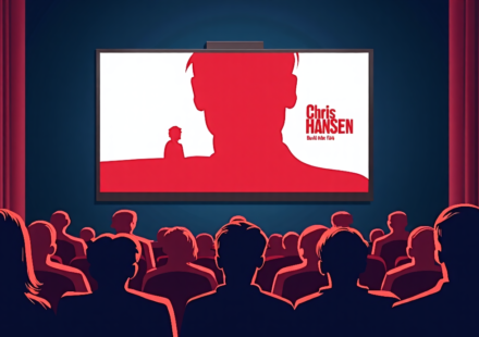 Chris Hansen Buys Ad Space on Primetime Showings to Amplify A24 Feud — AI-generated editorial illustration
