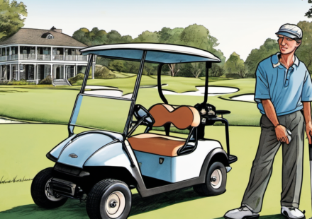 Golf Caddy Earns Full Scholarship to South Carolina With Club’s Support — AI-generated editorial illustration