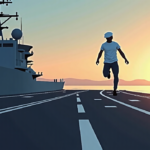 Navy Sailor Faces Discipline After Jumping Off USS Abraham Lincoln — AI-generated editorial illustration