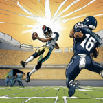 Simpson Shines as Seahawks Extend Star, Gabriel Struggles — AI-generated editorial illustration