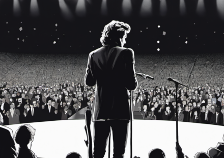 Harry Styles Honors Dolly Parton with Emotional Tribute at MSG — AI-generated editorial illustration