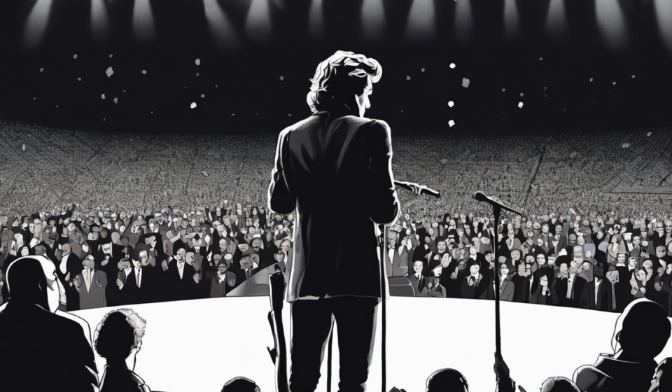 Harry Styles Honors Dolly Parton with Emotional Tribute at MSG — AI-generated editorial illustration
