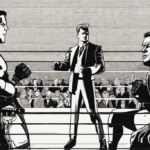 MJF Spotlights Four Rising AEW Stars Ahead of All In: London — AI-generated editorial illustration