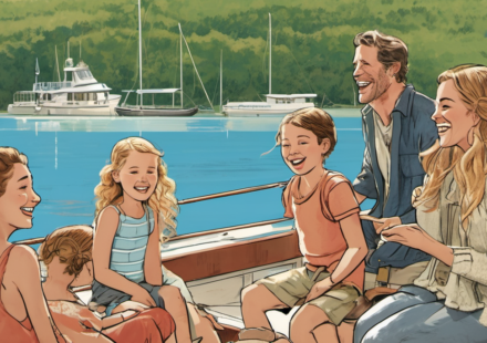 Blake Lively Spends Sunny Boat Day with Kids on Canadian Lake — AI-generated editorial illustration