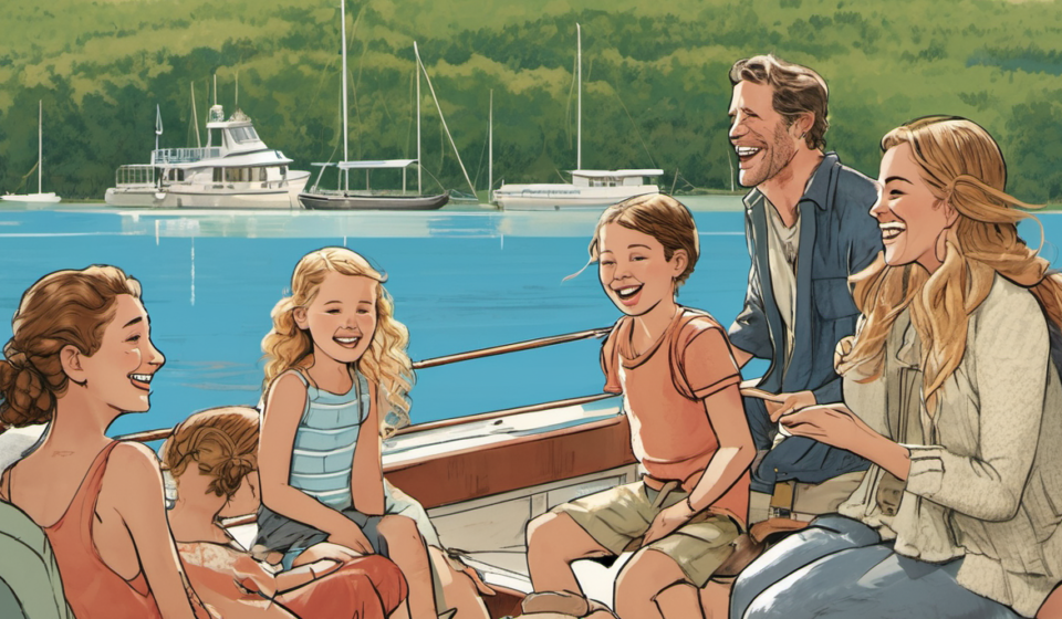Blake Lively Spends Sunny Boat Day with Kids on Canadian Lake — AI-generated editorial illustration