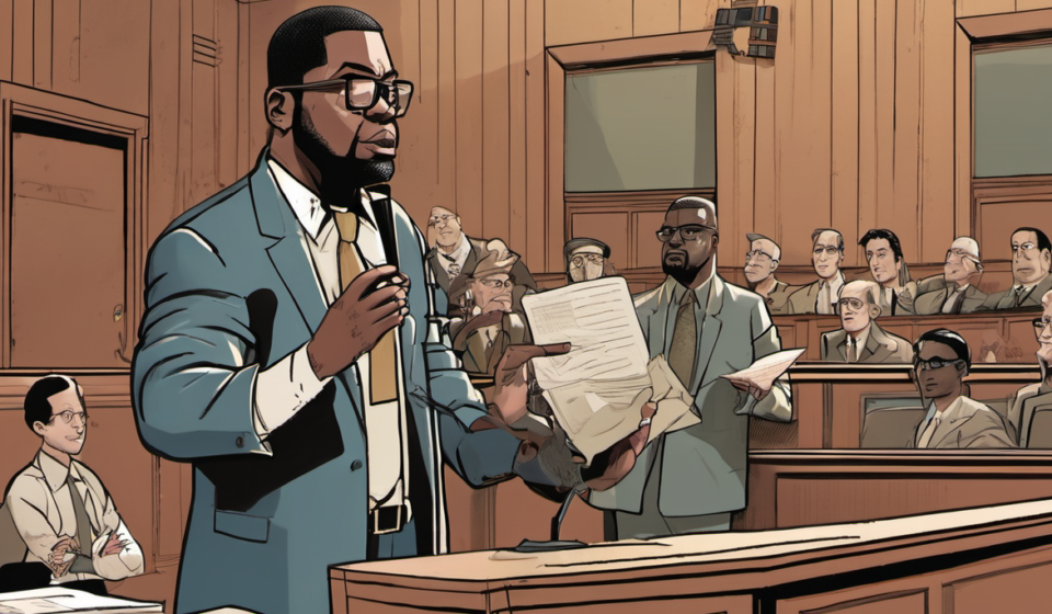 Kanye West Seeks to Exclude Past Antisemitic Posts from Court — AI-generated editorial illustration