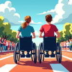 Couple Racing Marathon Majors Together, Inspiring Disabled Runners — AI-generated editorial illustration