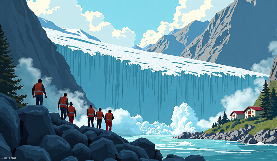 Glacier Collapse Sparks Floods, 1,200 Still Missing in Nepal — AI-generated editorial illustration
