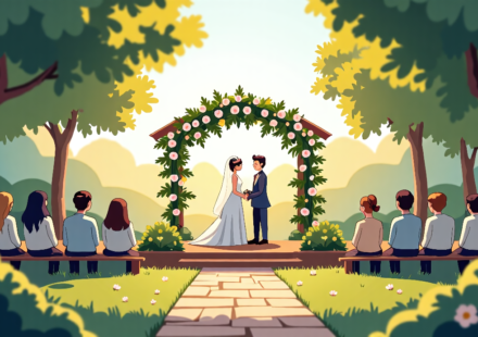Micro Weddings Rise as Couples Cut Costs — AI-generated editorial illustration