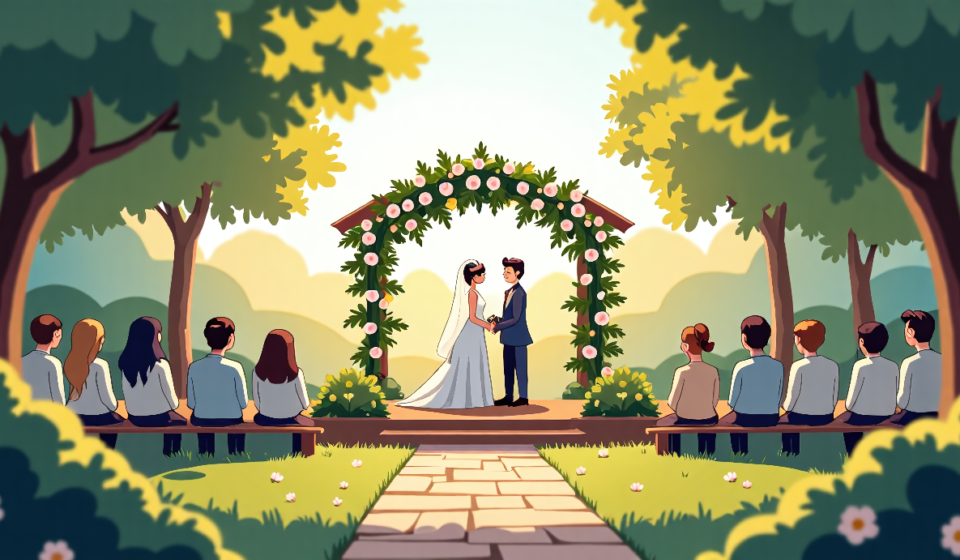 Micro Weddings Rise as Couples Cut Costs — AI-generated editorial illustration