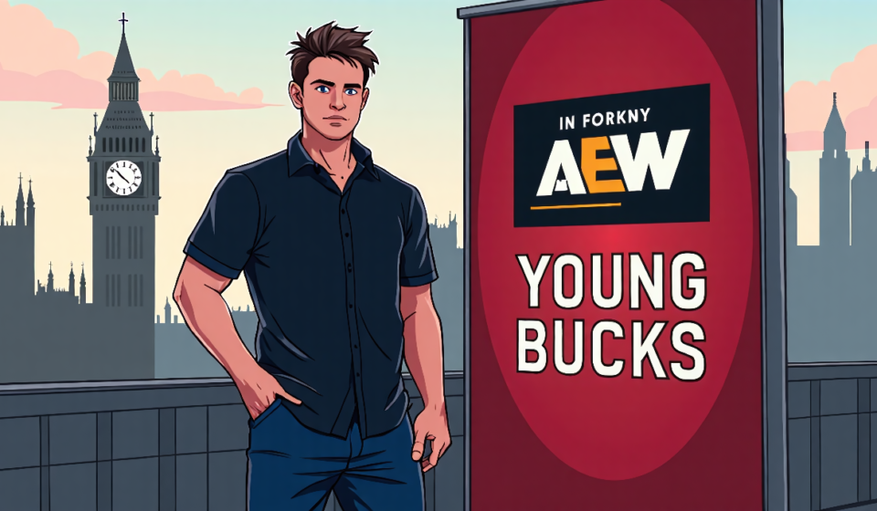 Nick Jackson Reflects on The Young Bucks’ Rise Ahead of AEW All In London — AI-generated editorial illustration