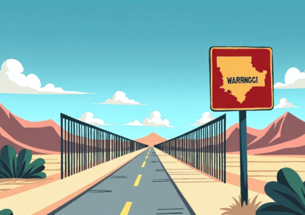 US Suspends Travel to Mexicali Amid Threat from Los Rusos — AI-generated editorial illustration