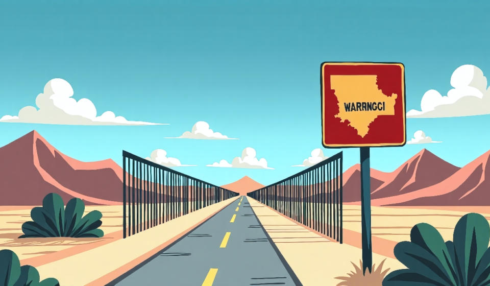 US Suspends Travel to Mexicali Amid Threat from Los Rusos — AI-generated editorial illustration