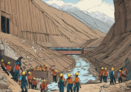 Rescue Effort Saves Nepali Workers from Flood‑Ravaged Hydropower Tunnel — AI-generated editorial illustration