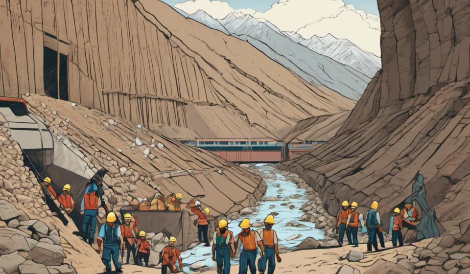 Rescue Effort Saves Nepali Workers from Flood‑Ravaged Hydropower Tunnel — AI-generated editorial illustration