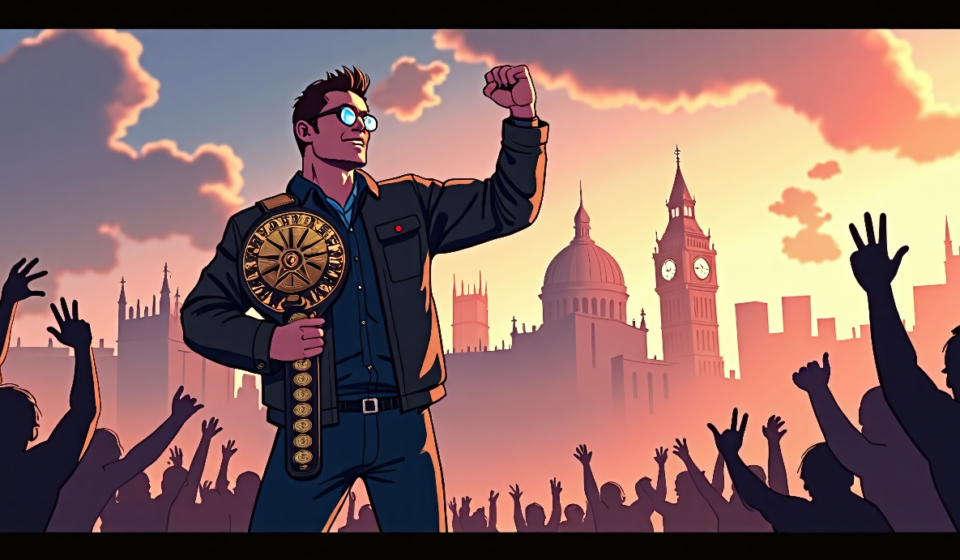 Kris Statlander Surprises London, Captures EVE Title at All In — AI-generated editorial illustration