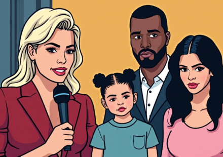 Megyn Kelly Critiques Kim Kardashian & Kanye West’s Parenting of North West — AI-generated editorial illustration