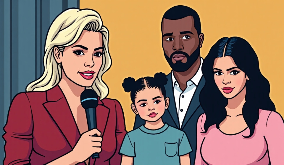 Megyn Kelly Critiques Kim Kardashian & Kanye West’s Parenting of North West — AI-generated editorial illustration