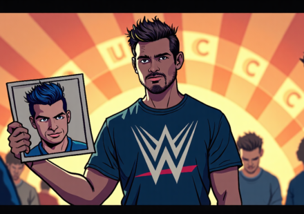 Designer Accuses WWE, Mitchell & Ness of Copying His CM Punk Design — AI-generated editorial illustration