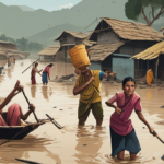Survivors Recall Near-Death Moments Amid Nepal Flood Tragedy — AI-generated editorial illustration