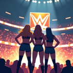 Bliss, Flair, Paxley Team Up for WWE Sunday Night Main Event — AI-generated editorial illustration