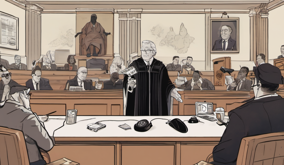 Lena The Plug’s Fake Divorce with Adam22 Tossed by Court — AI-generated editorial illustration