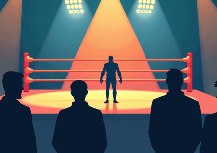 AEW All In: Main Event Spoilers, Britt Baker’s Status, and a Surprise Return — AI-generated editorial illustration
