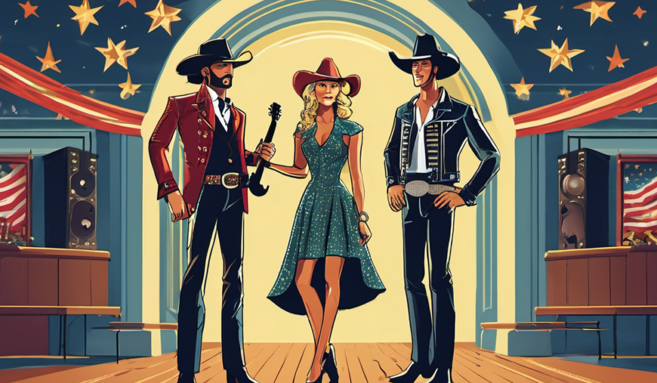 Guess the Country Music Stars Flaunting Their Iconic Legs — AI-generated editorial illustration