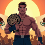 Penta El Zero Miedo Set to Challenge Roman Reigns in Mexico City — AI-generated editorial illustration