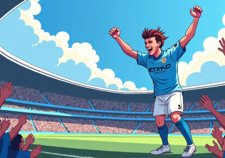 Haaland’s Double Drives Man City to 4-1 Victory Over Palace — AI-generated editorial illustration