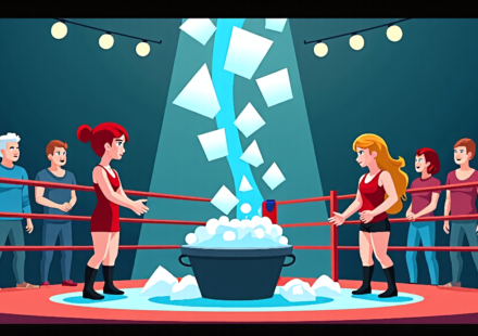 Killer Kross & Scarlett Lead ALS Ice Bucket Challenge in Wrestling — AI-generated editorial illustration