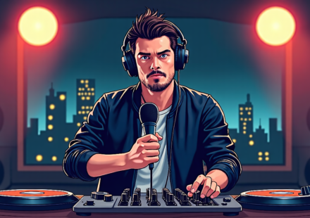 Tom Hardy Drops Surprise Rap Album Featuring Busta Rhymes & Method Man — AI-generated editorial illustration
