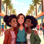 Bianca Censori Hosts Kardashian Cousins for Mall Day in L.A. — AI-generated editorial illustration