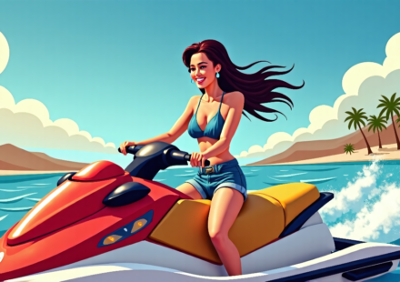 Sizzling Jet‑Ski Star: Guess the Singer Riding the Waves — AI-generated editorial illustration