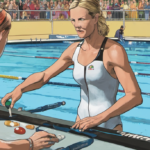 Kate Douglass Breaks World Record in 50-meter Freestyle at Pan Pacific Championships — AI-generated editorial illustration
